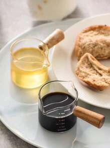 附有刻度的玻璃咖啡杯, 意大利風格的帶木柄咖啡萃取杯, 牛奶杯, 咖啡師工具 - 無色 - 查看 6