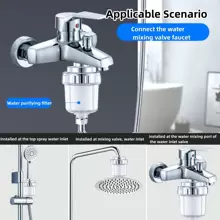 1 套 6 件組廚房/浴室水龍頭濾芯,abs 水龍頭淨化器適合大多數水龍頭和淋浴噴頭 - 銀色 - 查看 2