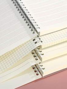 Libreta De Bobina Para Estudiante, Cubierta Transparente De Pp, Papel De Cuadrícula B5 - Beis - Ver 8