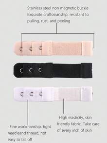 3入組/套女性胸罩延長器帶彈性和可調節加長鉤適用於後 - 彩色 - 查看 5