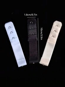 3入組/套女性胸罩延長器帶彈性和可調節加長鉤適用於後 - 彩色 - 查看 2