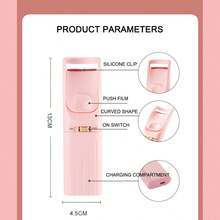 Mini Portable Electric Heated Eyelash Curler - Baby Pink - View 7