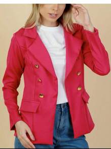 Women Blazers - 玫紅色 - 查看 1