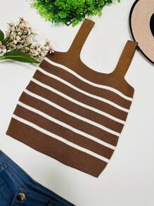 Women Knit Tops - 棕色 - 查看 1