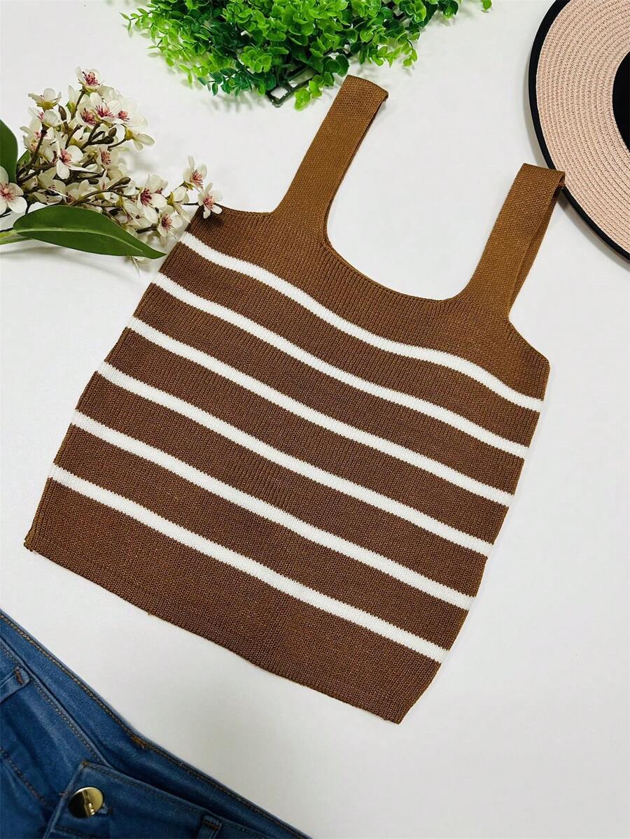 Women Knit Tops - 棕色 - 查看 1