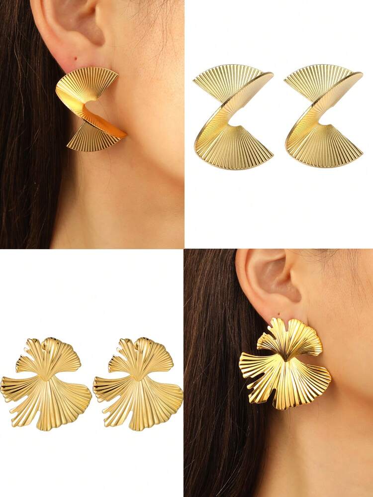 COPPIA ORECCHINI ORO GIALLO 750/1000 CERCHI ESAGONALI - - Oro in Euro
