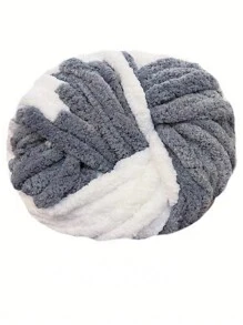 Cat Tail Extra Thick Yarn For Knitting Scarf, Blanket, Pet Bed, Cushion, With Needle And Diy Material Package - white gray - View 3