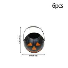 6 件裝萬聖節塑料微笑南瓜桶裝飾道具,幽靈和怪物形狀,非常適合南瓜燈籠裝飾