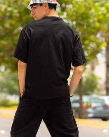 Camiseta Básica Masculina Algodão Taça De Vinho - Preto - Visão 2