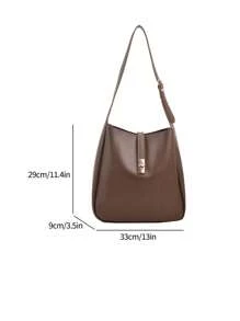 New Style Large Capacity Solid Color Tote Bag For Women, All Seasons, Suitable For Casual And Office Commute, Could Be Worn As A Shoulder Or Crossbody Bag, Office Bag & Business Casual Bag For Women, Perfect For Office, Business And Work