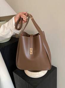 New Style Large Capacity Solid Color Tote Bag For Women, All Seasons, Suitable For Casual And Office Commute, Could Be Worn As A Shoulder Or Crossbody Bag, Office Bag & Business Casual Bag For Women, Perfect For Office, Business And Work