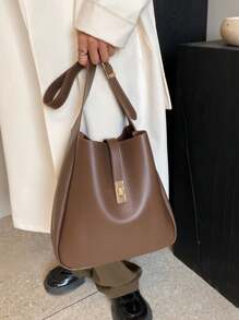 New Style Large Capacity Solid Color Tote Bag For Women, All Seasons, Suitable For Casual And Office Commute, Could Be Worn As A Shoulder Or Crossbody Bag, Office Bag & Business Casual Bag For Women, Perfect For Office, Business And Work