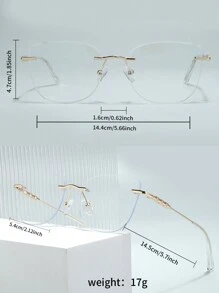 1pc Men's Classic All-Matched Cat Eye Metal Frame Glasses, Suitable For Daily Wear Clear Glasses Accessories