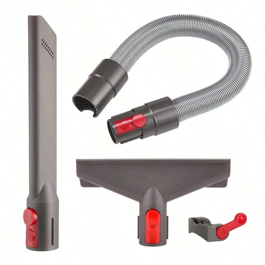 4 Packs Replacement Attachment Kit Compatible With Dyson V11 V10 V8 V7 Vacuum Cleaner Accessories Brush Tools, Including Crevice Tool, Mattress Tool, Trigger Lock, Extension Hose (No Need Adapter) - Grey - View 1