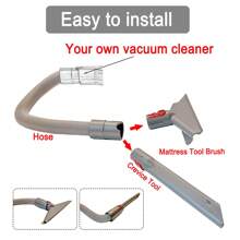 4 Packs Replacement Attachment Kit Compatible With Dyson V11 V10 V8 V7 Vacuum Cleaner Accessories Brush Tools, Including Crevice Tool, Mattress Tool, Trigger Lock, Extension Hose (No Need Adapter) - Grey - View 7
