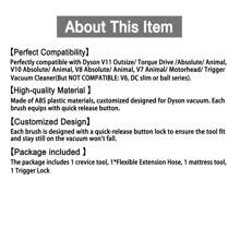 4 Packs Replacement Attachment Kit Compatible With Dyson V11 V10 V8 V7 Vacuum Cleaner Accessories Brush Tools, Including Crevice Tool, Mattress Tool, Trigger Lock, Extension Hose (No Need Adapter) - Grey - View 3