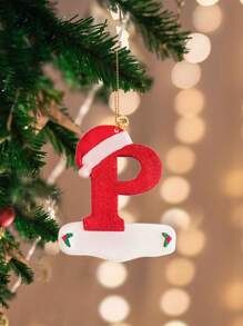1個字母寫實的聖誕樹掛飾,聖誕樹裝飾,手寫字母掛件