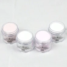 亞克力指甲 4 件裝亞克力粉(30 克)粉紅色白色透明裸色雕刻水晶聚合物持久耐用粉用於美甲美甲 Diy 法式技巧延伸 - 杏色 - 查看 3