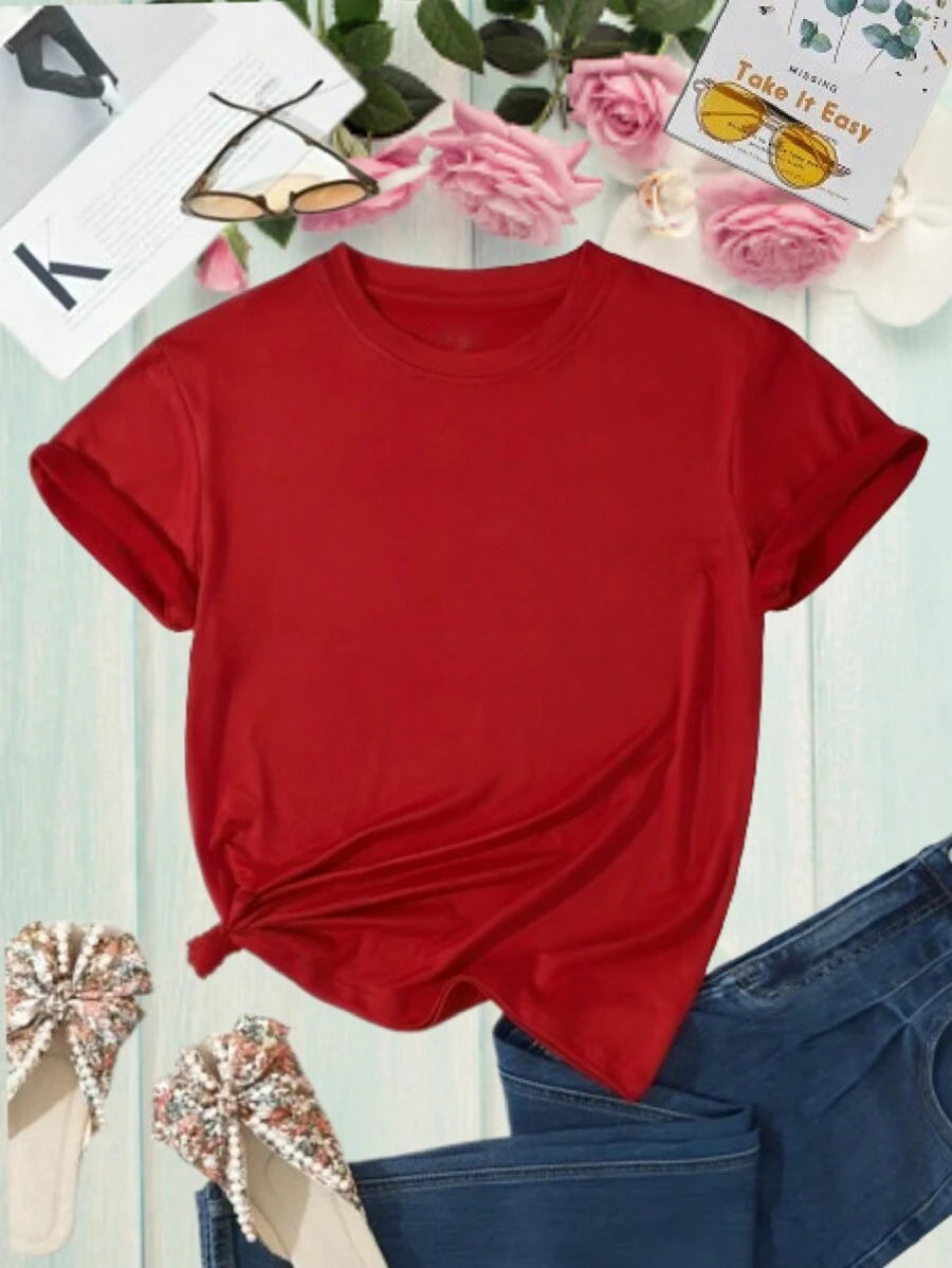 Blusa roja, Básica, blusa de mujer, roja - Rojo - Ver 1