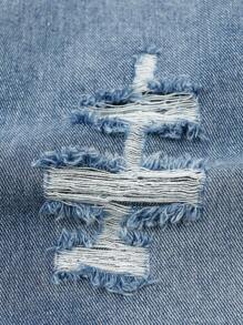 Chico preadolescente Pantalones desgarro Jeans suave recto de pierna ancha para primavera con otoño - Lavado ligero - Ver 11