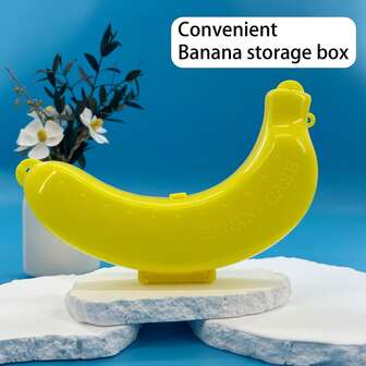 1 件便攜式塑料香蕉盒、水果保護器和收納盒抗壓、兒童儲物