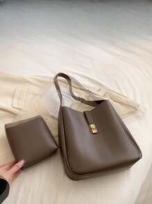 New Style Large Capacity Solid Color Tote Bag For Women, All Seasons, Suitable For Casual And Office Commute, Could Be Worn As A Shoulder Or Crossbody Bag, Office Bag & Business Casual Bag For Women, Perfect For Office, Business And Work