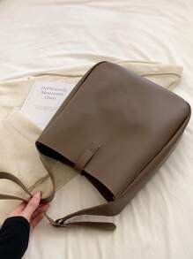 New Style Large Capacity Solid Color Tote Bag For Women, All Seasons, Suitable For Casual And Office Commute, Could Be Worn As A Shoulder Or Crossbody Bag, Office Bag & Business Casual Bag For Women, Perfect For Office, Business And Work