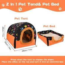 豚鼠床屋暖呵呵,倉鼠兔子巨大洞窟舒適小動物床舖,設有可拆卸墊子的柔軟藏身處,寒冬巢穴配件,適用於小型寵物如豚鼠、雪貂、老鼠、刺蝟、仓鼠、兔子等。 - 彩色 - 查看 2