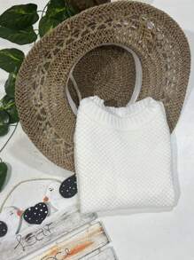 Women Knit Tops - trắng - Xem 3