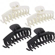 4 piezas/paquete Pinzas de cabello , adecuado para pelo , neutral colores , clásico con de moda - Multicolor - Ver 1