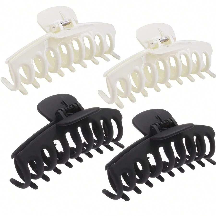 4 piezas/paquete Pinzas de cabello , adecuado para pelo , neutral colores , clásico con de moda - Multicolor - Ver 1