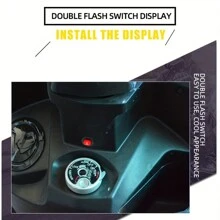 1個機車緊急閃光燈開關警示燈按鈕12v-24v通用閃光燈信號線,適用於踏板車電動機車配件 - 紅色 - 查看 4