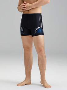 SABOLAY Sports Men's Inner Mesh Lining Anti-Embarrassment Black Swim Trunks Summer Beach Surfing - Black - View 1