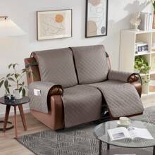 Waterproof Recliner Sofa Cover, Non-Slip Reclining Couch Covers For 1, 2 & 3 Seater, Recliner Couch Cover Furniture Protector With Elastic Straps - 卡其色 - 查看 2