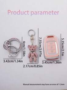 3 Cái/bộ TPU Mềm Vỏ Chìa Khóa Ô Tô + Dây Đeo Móc Khóa + Tua Vít, Thích Hợp Cho Lưỡi Thẳng Chìa Khóa Xe Ô Tô - Nhiều màu - Xem 4