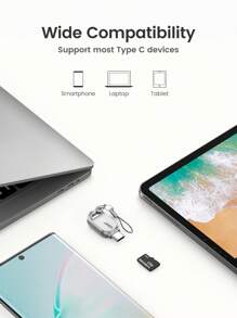 UGREEN USB C 读卡器 TF Micro SD Type C 3.1 OTG 内存卡读卡器适配器适用于华为 Micro SDHC SDXC 读卡器 - 銀色 - 查看 4