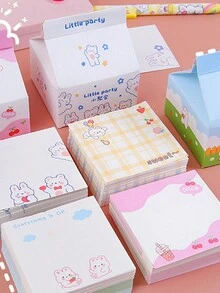 1pc Creative Stationery With 200 Sheets Milk Carton Memo Pad, Colorful Sticky Notes For Note-taking & Reminders - Blue - View 4