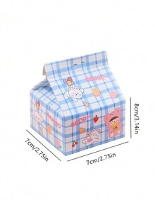 1pc Creative Stationery With 200 Sheets Milk Carton Memo Pad, Colorful Sticky Notes For Note-taking & Reminders - Blue - View 7