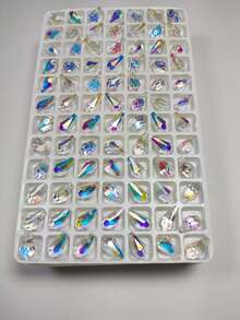 20入組crystal Ab色水滴形玻璃水晶吊墜/奧地利款式水晶玻璃淚滴/ Diy水晶吊墜/ Diy玻璃珠子手鍊/腳鍊/項鍊/耳環珠寶製作材料 - 彩色 - 查看 4