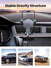 UGREEN Car Vent Phone Mount Gravity Phone Holder Hands-Free Car Air Vent Mount Auto Lock Compatible With IPhone 16 15 14 13 Pro Max Galaxy S22 S9 S10 Realme Phone Holder - Black - View 4