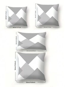 Funda de cojín sin relleno estampado geométrico - Gris Claro - Ver 4
