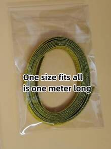 1 Roll 1m Embroidery Thread 0.6cm Golden Woven Ribbon Uniform Shoulder Patch Decoration Gold Shiny Accessory - Gold - View 4