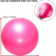 1pc Mini Exercise Pilates Yoga Balls Small Bender For Home Stability Squishy Training Physical Improves Balance With Inflatable Straw 9.8 Inch - Pink - View 7