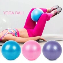 1pc Mini Exercise Pilates Yoga Balls Small Bender For Home Stability Squishy Training Physical Improves Balance With Inflatable Straw 9.8 Inch - Pink - View 1