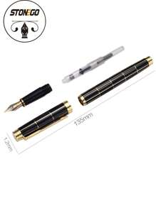 Stonego 1入組金屬筆,用於書寫商務繪畫日記行政商務簽名禮物筆,男女皆宜,學校,辦公室均可使用,中號0.5mm筆尖 - 黑色 - 查看 6