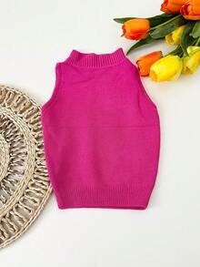 Women Knit Tops - 玫紅色 - 查看 2