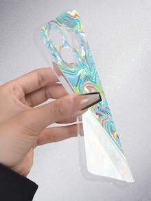 1件彩色流沙2.0樣式透明全覆蓋加厚防塵防水TPU軟殼手機殼，適用於iPhone - 彩色 - 查看 5