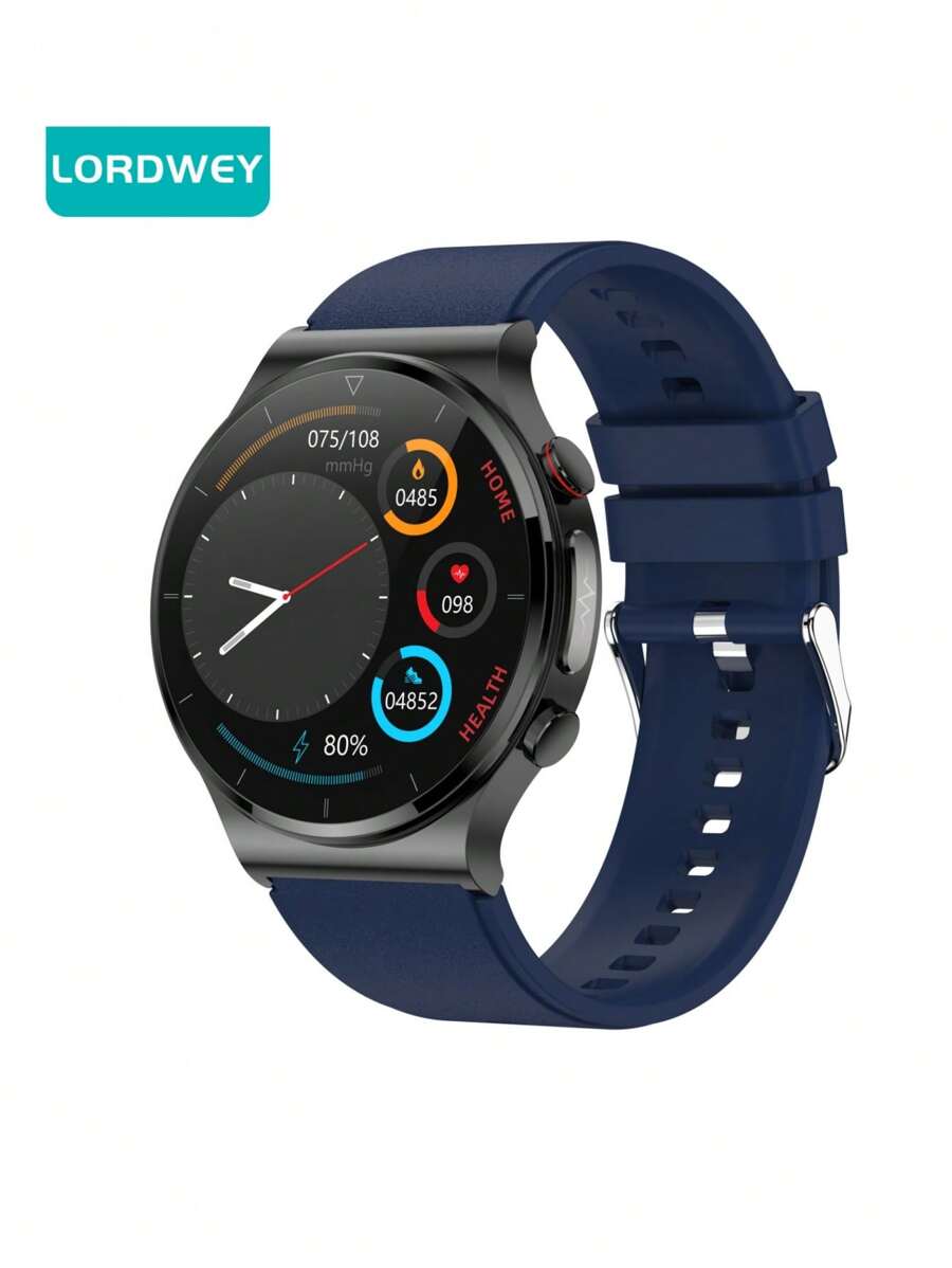 Lordwey E300 智能手錶追踪器血壓血氧血脂心電圖智能手錶 - 藍色 - 查看 1