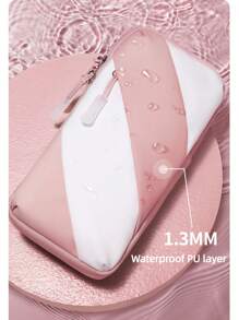 1只運動手臂包手機袋,男女適用,粉白色,早晚慢跑便攜儲物袋 - 紅白色 - 查看 1