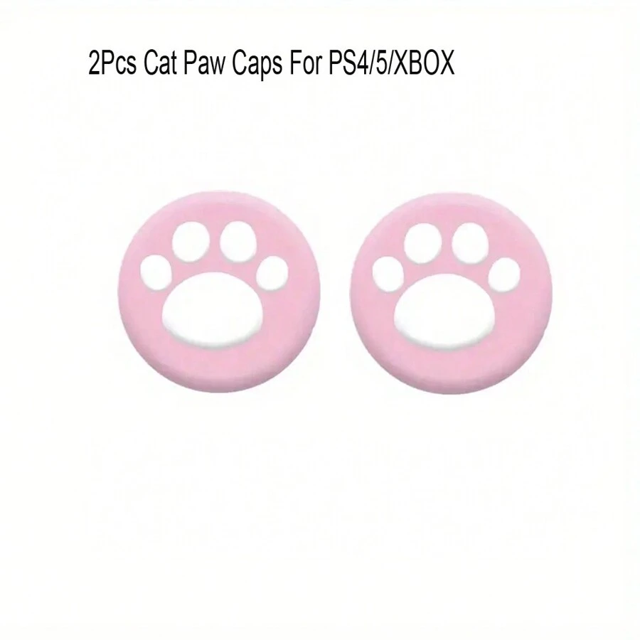 2 件硅胶操纵杆盖，猫爪设计控制器拇指握把保护套，适用于 PS3/360/ONE/SWITCH PRO - 彩色 - 查看 1